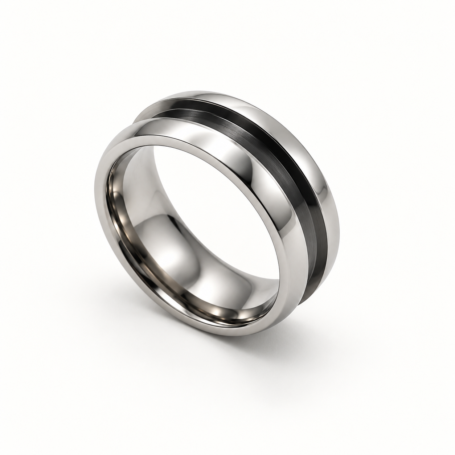 Polished Steel Memorial Ring